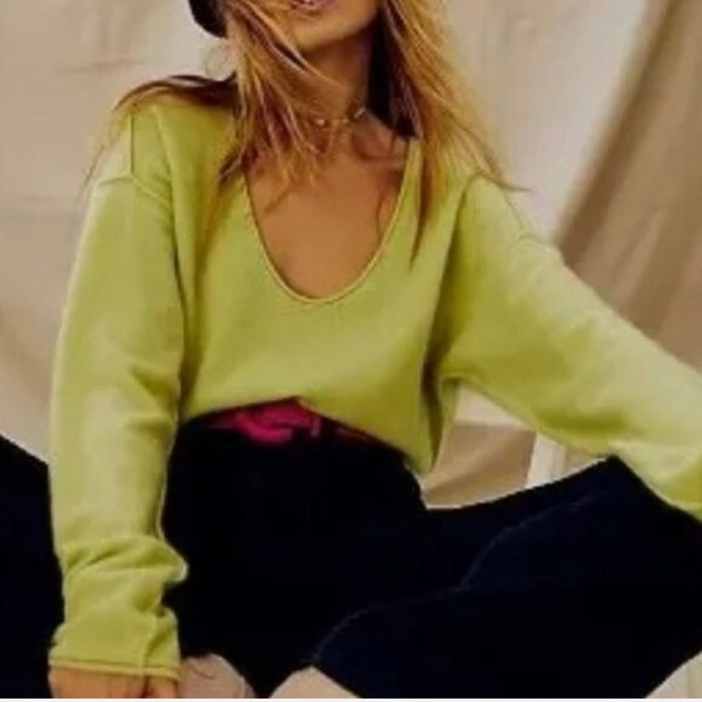 Free People Cashmere Green Sweater